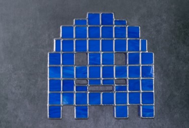 Fantome PACMAN by JimaJine Sculpture intitulée "Fantome PACMAN by J…" par Jean-Jacques Joujon (JimaJine), Œuvre d'art originale, Verre