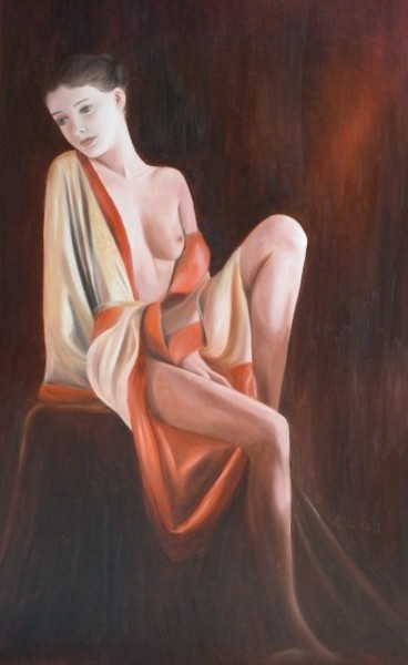 Painting titled "Mélancolie" by Jean-Joseph Chevalier, Original Artwork, Oil