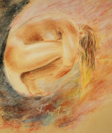 Peinture intitulée "nue" par Jean-Joseph Chevalier, Œuvre d'art originale, Huile