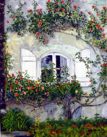 Peinture intitulée "fenêtre" par Jean Louis Moreau, Œuvre d'art originale, Huile
