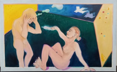 Pintura titulada "La plume" por Jean-Louis Smoos, Obra de arte original, Oleo