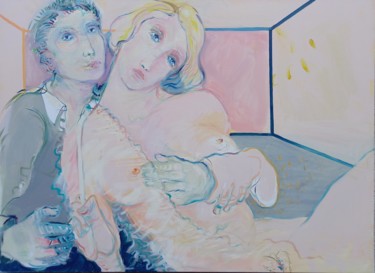 「Donne moi ta main.」というタイトルの絵画 Jean-Louis Smoosによって, オリジナルのアートワーク, オイル