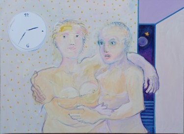 Pittura intitolato "Dis moi l'heure" da Jean-Louis Smoos, Opera d'arte originale, Olio