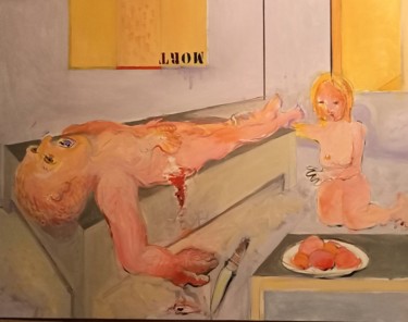 Malerei mit dem Titel "Déjà mort." von Jean-Louis Smoos, Original-Kunstwerk, Öl