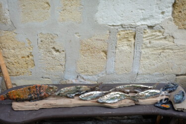 Sculpture intitulée "sardines argentées…" par L 'Atelier De Flo, Œuvre d'art originale, Terre cuite
