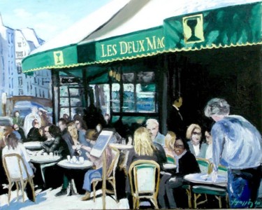 Peinture intitulée "lesdeux-magots-uuu.…" par Jean Luc Grappin, Œuvre d'art originale