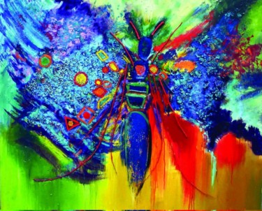 Peinture intitulée "grappin-papillon-50…" par Jean Luc Grappin, Œuvre d'art originale