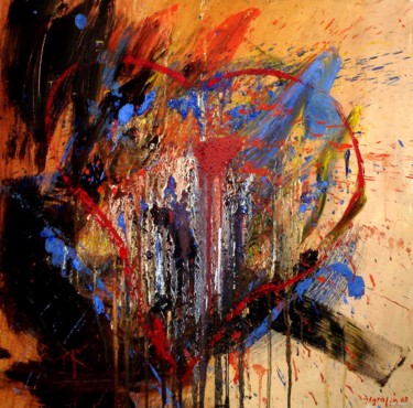 Peinture intitulée "accident" par Jean Luc Grappin, Œuvre d'art originale