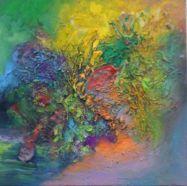 Peinture intitulée "petites fleurs de l…" par Jean Luc Grappin, Œuvre d'art originale, Huile