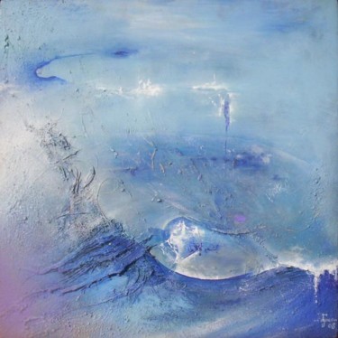 Peinture intitulée "sur la vague bleue…" par Jean Luc Millogo, Œuvre d'art originale
