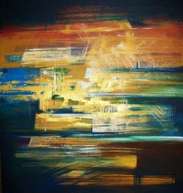 Painting titled "rayures" by Jean Luc Millogo, Original Artwork