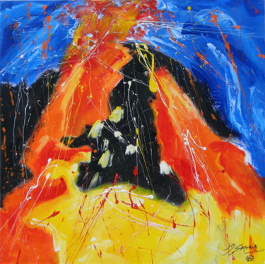 Painting titled "LE VOLCAN ( the vol…" by Jean-Marc Gayraud, Original Artwork