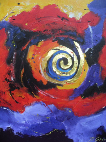 Painting titled "SPIRALE" by Jean-Marc Gayraud, Original Artwork, Acrylic Mounted on Wood Stretcher frame