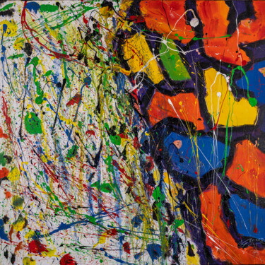 Pintura titulada "FEU D'ARTIFICE" por Jean-Marc Gayraud, Obra de arte original, Acrílico Montado en Bastidor de camilla de m…
