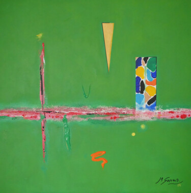 Painting titled "EQUILIBRE" by Jean-Marc Gayraud, Original Artwork, Acrylic Mounted on Wood Stretcher frame