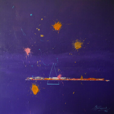 Painting titled "QUELLE NUIT !" by Jean-Marc Gayraud, Original Artwork, Acrylic Mounted on Wood Stretcher frame