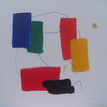 Painting titled "LE LIEN DES COULEURS" by Jean-Marc Gayraud, Original Artwork, Acrylic Mounted on Wood Stretcher frame