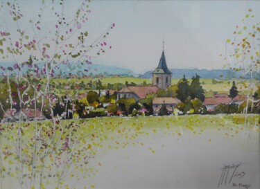 Peinture intitulée "Flagy  (70) au prin…" par Jean-Marc Moisy, Œuvre d'art originale, Aquarelle