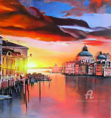 Painting titled "Venise" by Jean Marie Vincent, Original Artwork, Acrylic