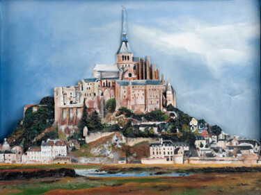 Pintura intitulada "Le Mont Saint-Michel" por Jean Marie Vincent, Obras de arte originais, Acrílico