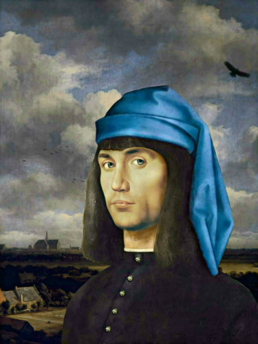 Le Turban Bleu Digitale Künste mit dem Titel "Le Turban Bleu" von Jean-Marie Gitard (Mr STRANGE), Original-Kunstwerk, Foto-Montage
