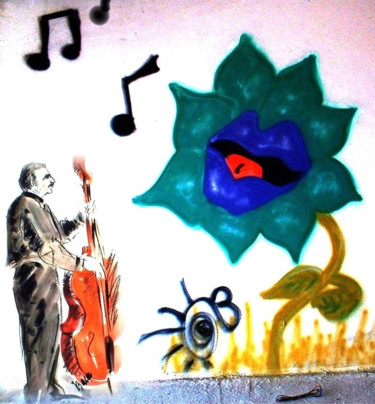 Photography titled "Le musicien" by Jean Mary Coulon, Original Artwork, Digital Photography Mounted on Wood Panel