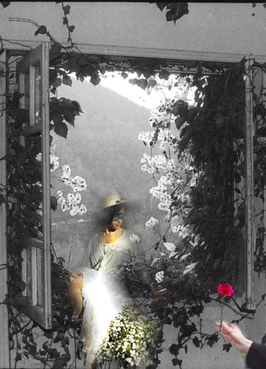 Цифровое искусство под названием "La Rose" - Jean Mary Coulon, Подлинное произведение искусства, Фотомонтаж