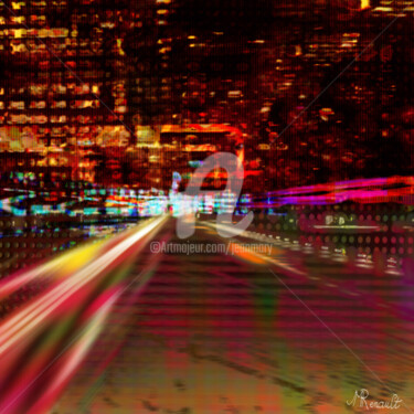 Цифровое искусство под названием ""citydream-rouge"" - Jean-Marie Renault, Подлинное произведение искусства, Цифровая живопи…