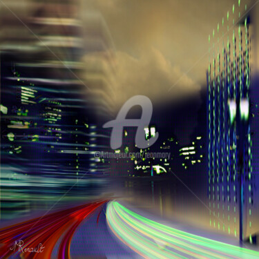 Digital Arts titled ""citydream-Brume"" by Jean-Marie Renault, Original Artwork, Digital Painting