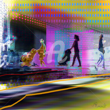 Digital Arts titled ""citydream-shopping"" by Jean-Marie Renault, Original Artwork, Digital Painting