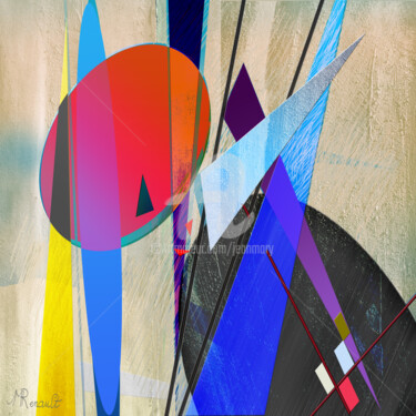 Arts numériques intitulée ""abstract-line-imag…" par Jean-Marie Renault, Œuvre d'art originale, Peinture numérique