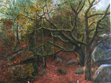 Peinture intitulée "Le bois de MISERY 4…" par Jean-Michel Coriou, Œuvre d'art originale, Huile