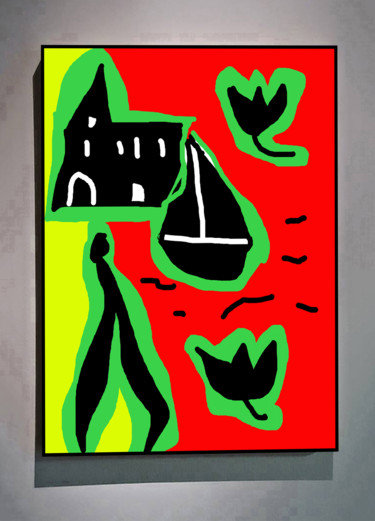 Картина под названием "PROJECT BLACK RED G…" - Jean Mirre, Подлинное произведение искусства, Масло