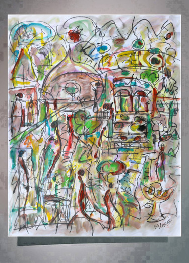 Peinture intitulée "SQUARE LOUISE MICHE…" par Jean Mirre, Œuvre d'art originale, Huile