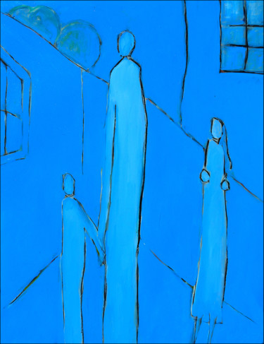 Painting titled "PROMENADE" by Jean Mirre, Original Artwork, Oil