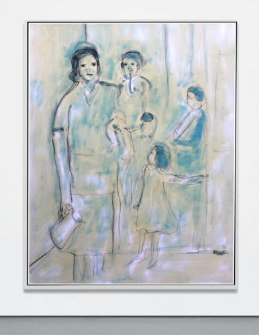 Painting titled "FAMILLE NOMBREUSE" by Jean Mirre, Original Artwork, Oil