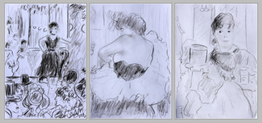 Desenho intitulada "LA BELLE EPOQUE tri…" por Jean Mirre, Obras de arte originais, Lápis
