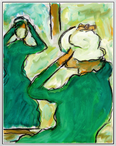 Peinture intitulée "AFTER DEGAS  AT THE…" par Jean Mirre, Œuvre d'art originale, Huile