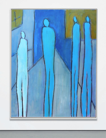 Painting titled "RENCONTRE" by Jean Mirre, Original Artwork, Oil