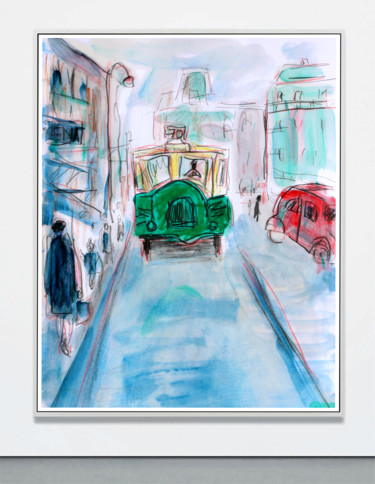 Painting titled "PARIS LIGNE 70" by Jean Mirre, Original Artwork, Oil