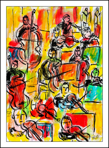 Schilderij getiteld "CONCERT" door Jean Mirre, Origineel Kunstwerk, Olie