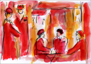 Peinture intitulée "CAFÉ" par Jean Mirre, Œuvre d'art originale, Huile