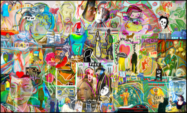 Digitale Kunst mit dem Titel "CHAT1" von Jean Mirre, Original-Kunstwerk, Acryl