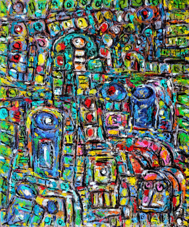 Peinture intitulée "SUPERMARKET  vendu" par Jean Mirre, Œuvre d'art originale, Huile
