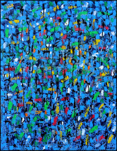 Painting titled "SEA OF FECUNDITY" by Jean Mirre, Original Artwork, Oil Mounted on Wood Stretcher frame