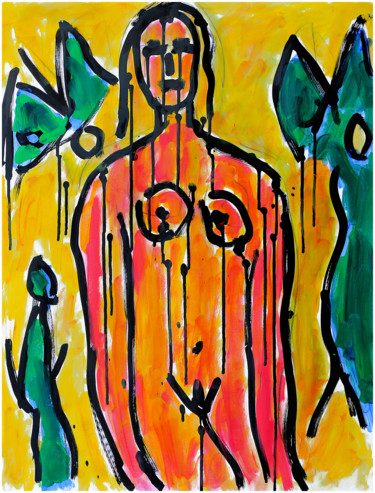 Pintura titulada "ABORIGÈNE" por Jean Mirre, Obra de arte original, Acrílico