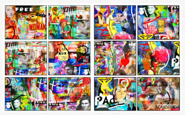 Grafika cyfrowa / sztuka generowana cyfrowo zatytułowany „dada film strip” autorstwa Jean Mirre, Oryginalna praca