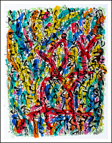 Malerei mit dem Titel "Chromosomes" von Jean Mirre, Original-Kunstwerk, Tinte