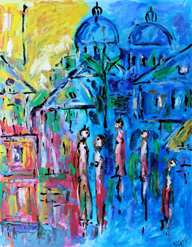 Painting titled "PARIS TROPICAL" by Jean Mirre, Original Artwork, Oil