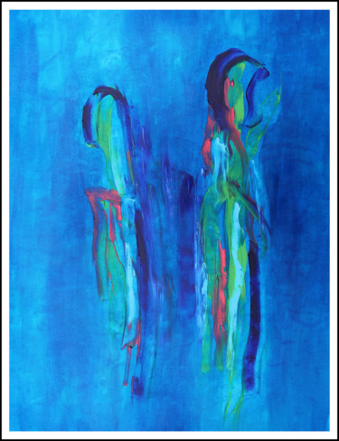 Peinture intitulée "TWO OF US" par Jean Mirre, Œuvre d'art originale, Huile